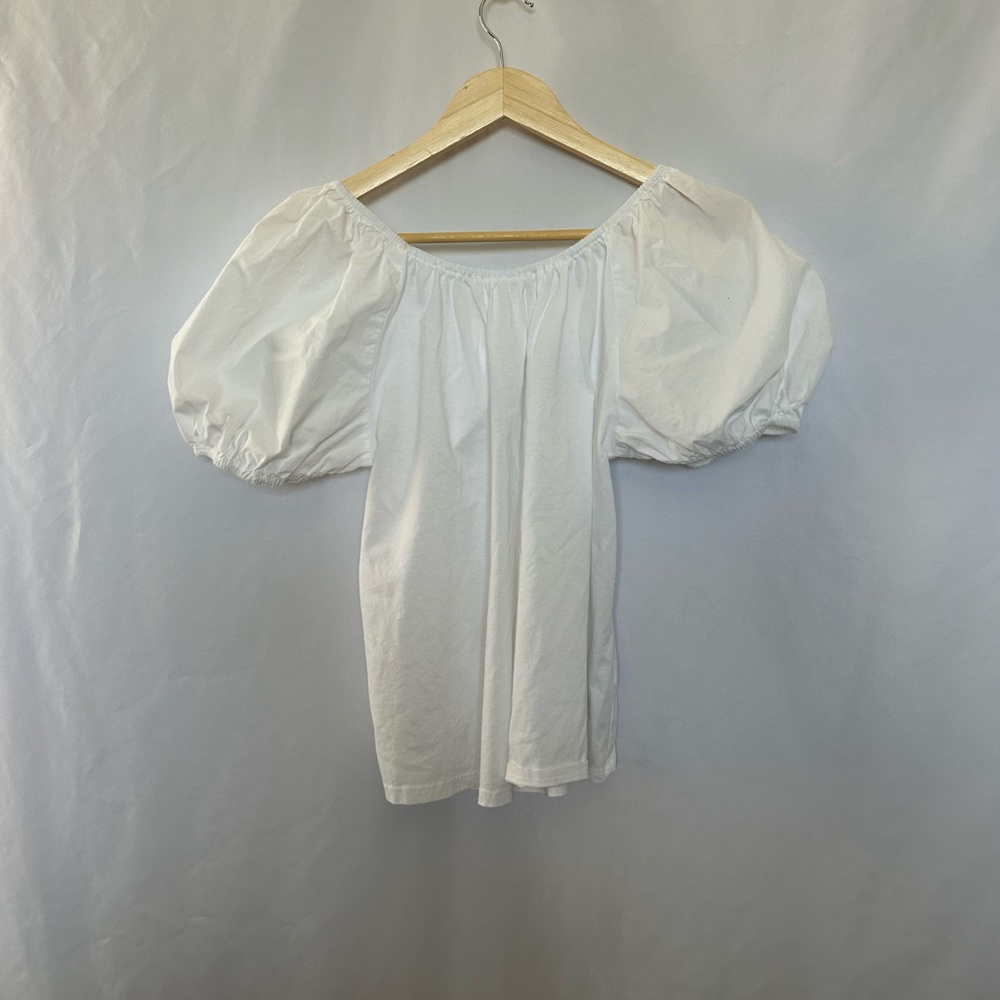 White Puff Sleeve Top